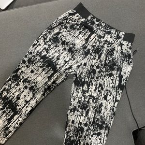 NWT black and white paint splattered pants